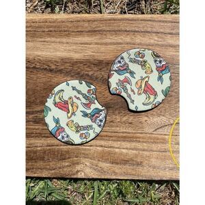 Punk Western Car Coasters 2 Pack